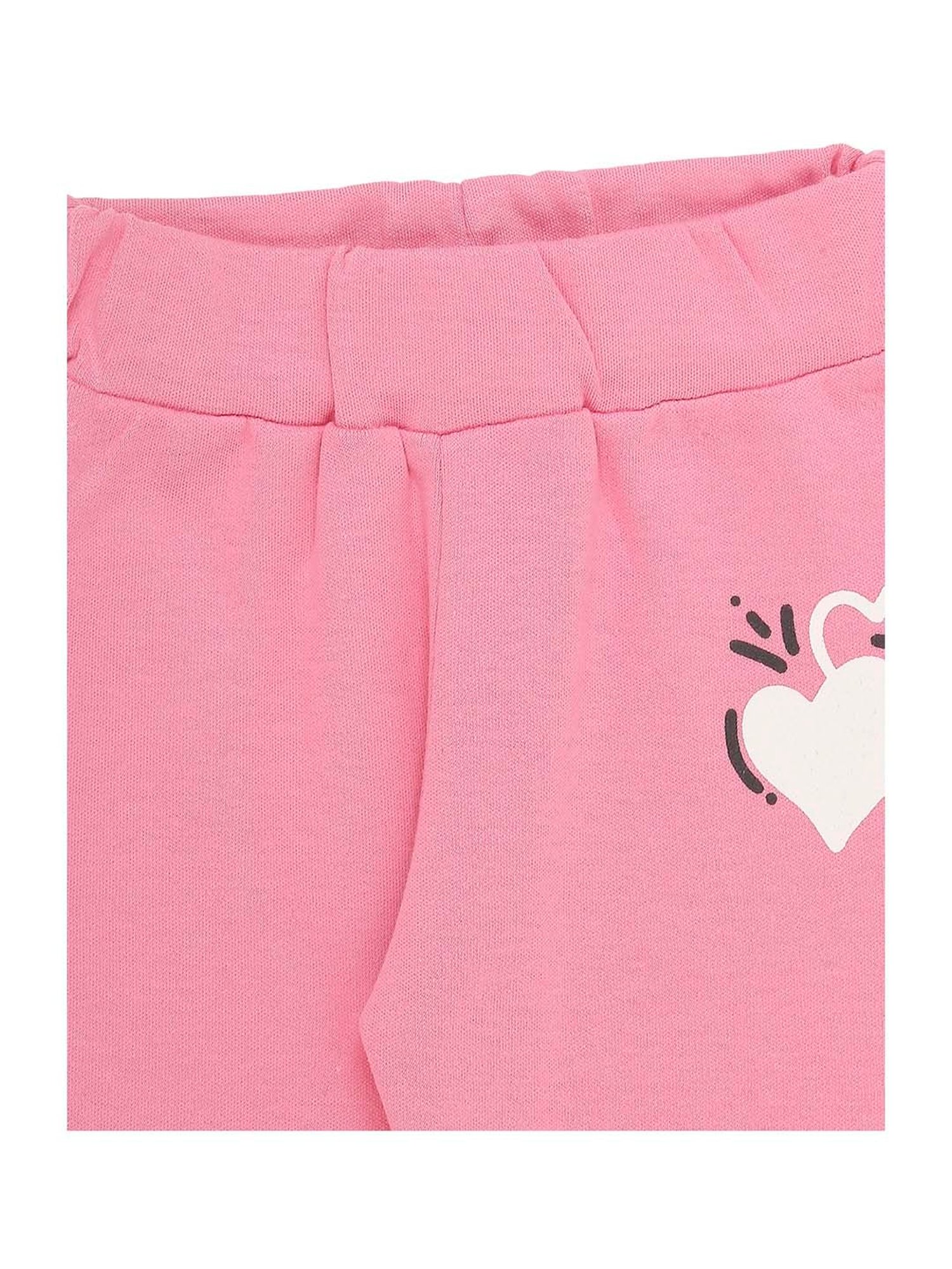 Mee Mee Girls Pink & Grey Cotton Printed Leggings (Pack of 2)