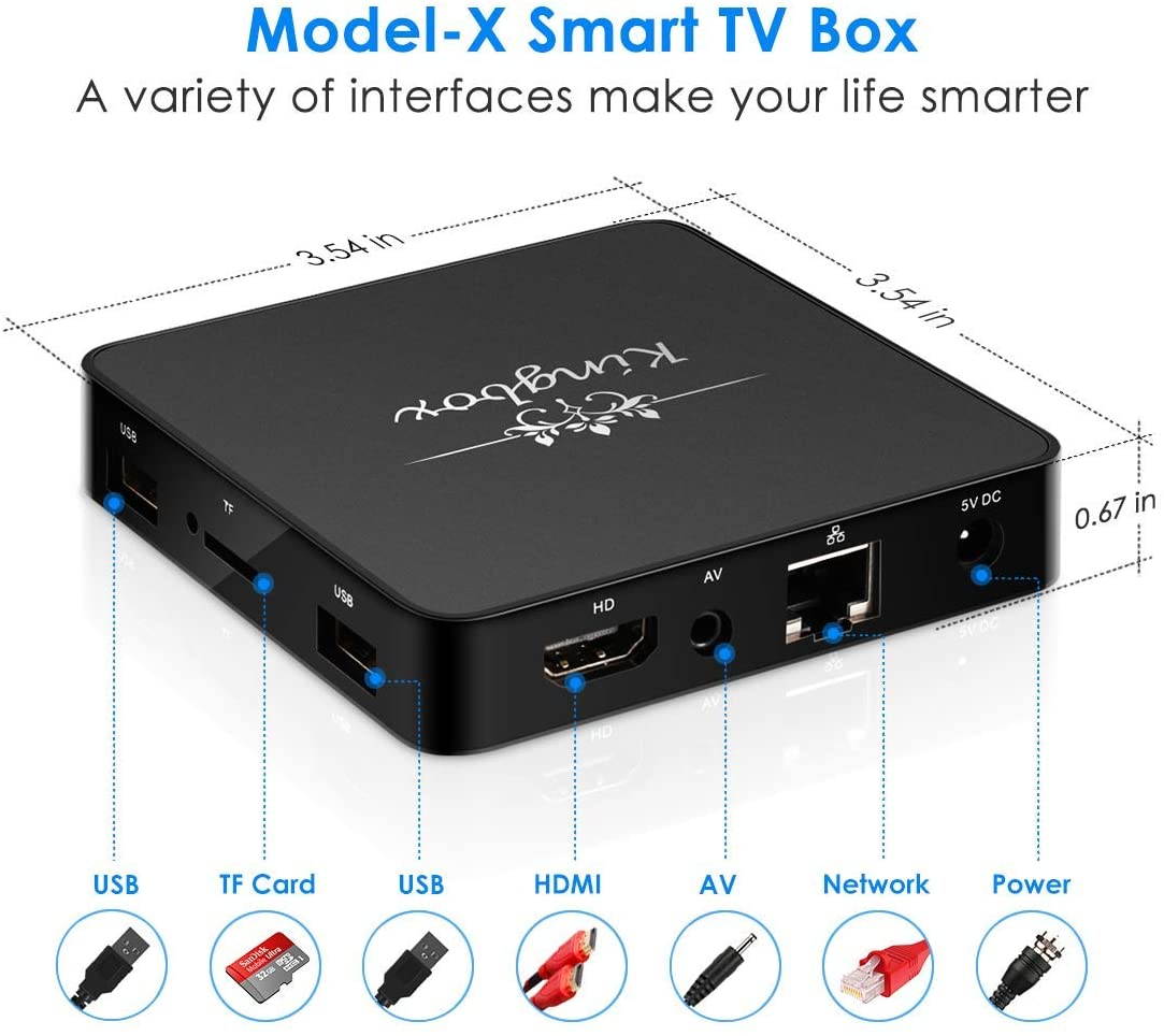 Kingbox Android 8.1 TV Box, Model-X TV Box 2GB RAM+16GB