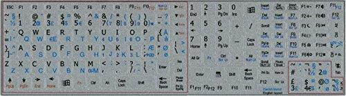 DANISH - ENGLISH NOTEBOOK NON-TRANSPARENT SILVER KEYBOARD STICKERS