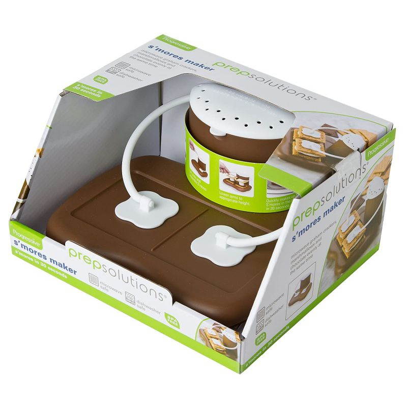 Progressive Prep Solutions PS-68BR Microwave Smores Maker, Brown/White