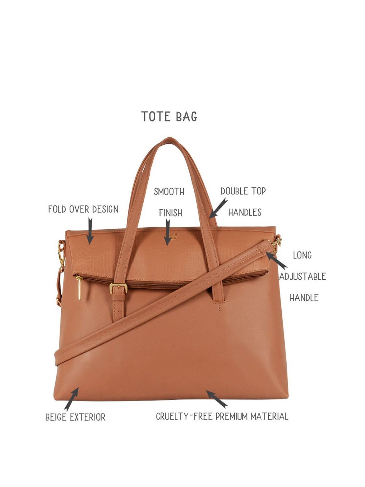 Baggit Brown Textured Medium Tote Handbag