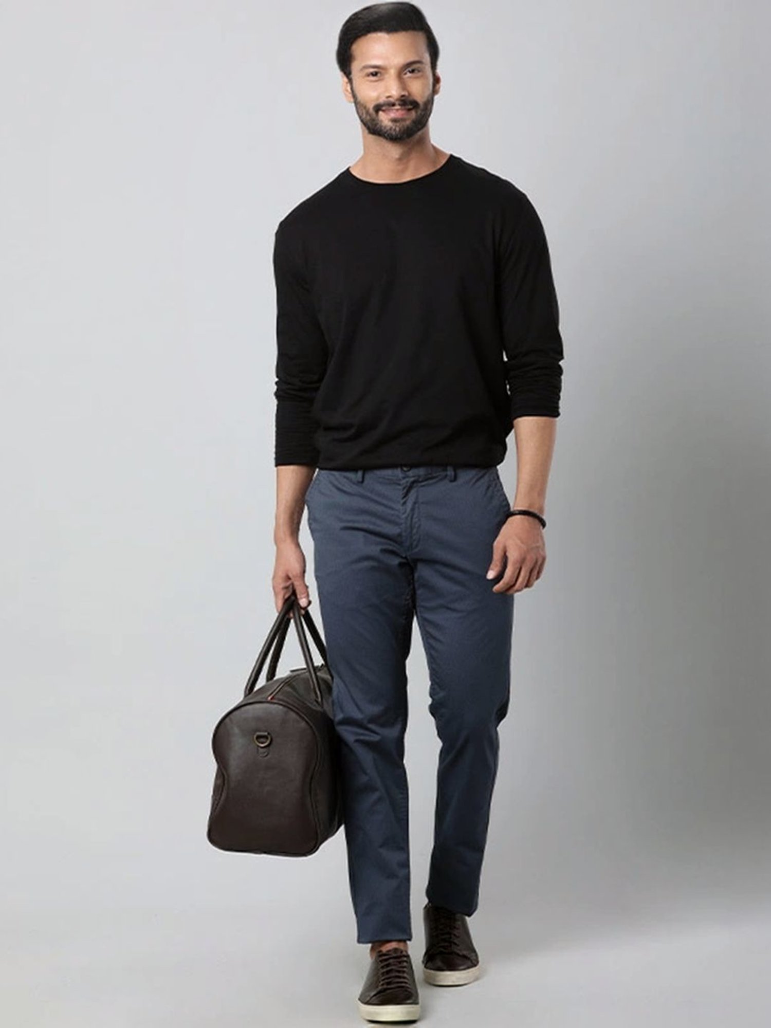 Indian Terrain Grey Slim Fit Chinos