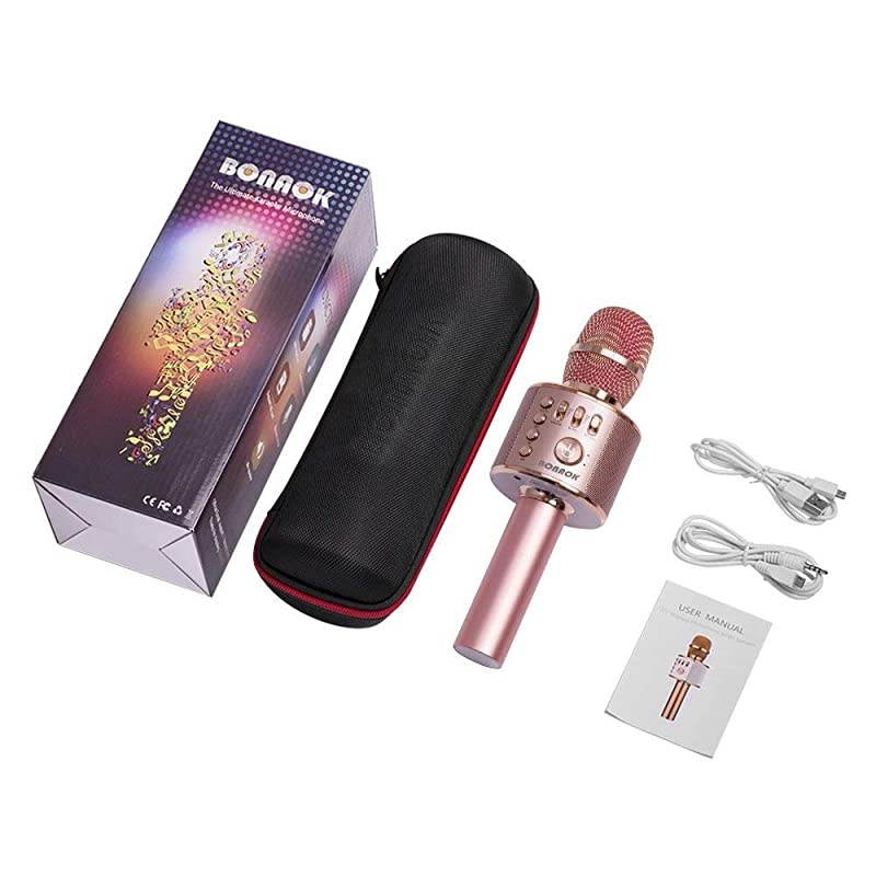 Bluetooth Karaoke Wireless Microphone3in1 Portable Handheld Karaoke Mic Speaker Machine Christmas Birthday Home Party for AndroidiPhonePC or All Smartphone