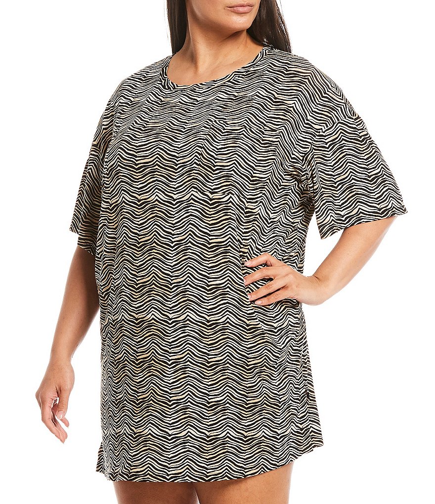 VAN WINKLE & CO. Plus Size Leopard Print Satin Maxi Chemise