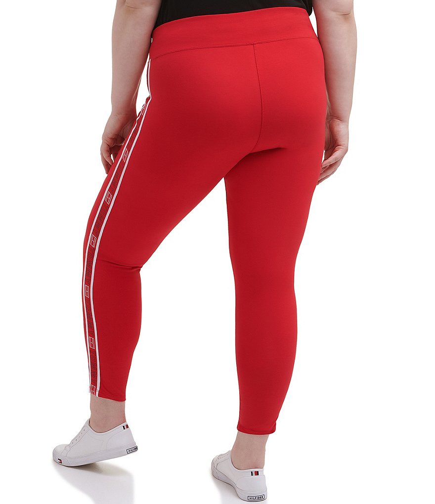 Intro Plus Size Splash Tie Dye Loop Strap Hem Detail 7/8 Ankle Pull-On Leggings