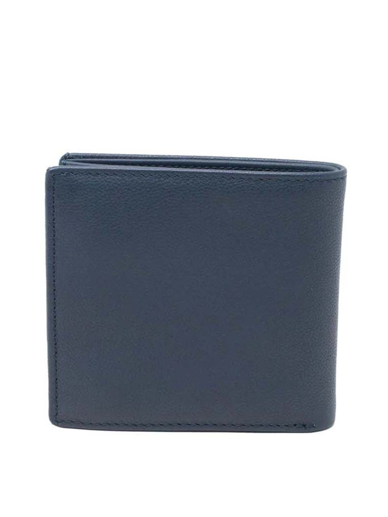 Tohl Navy Casual Leather Bi-Fold Wallet for Men