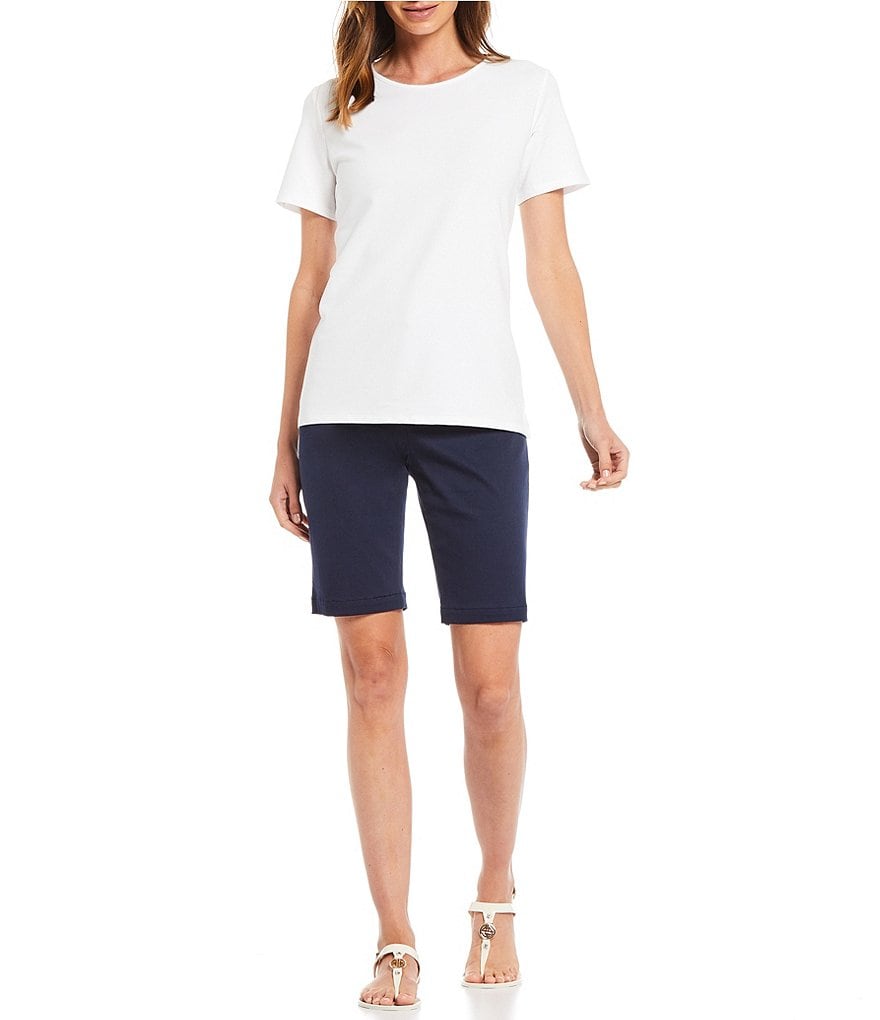 Preston & York Bobbi French Terry Short Sleeve Crew Neck Knit Tee