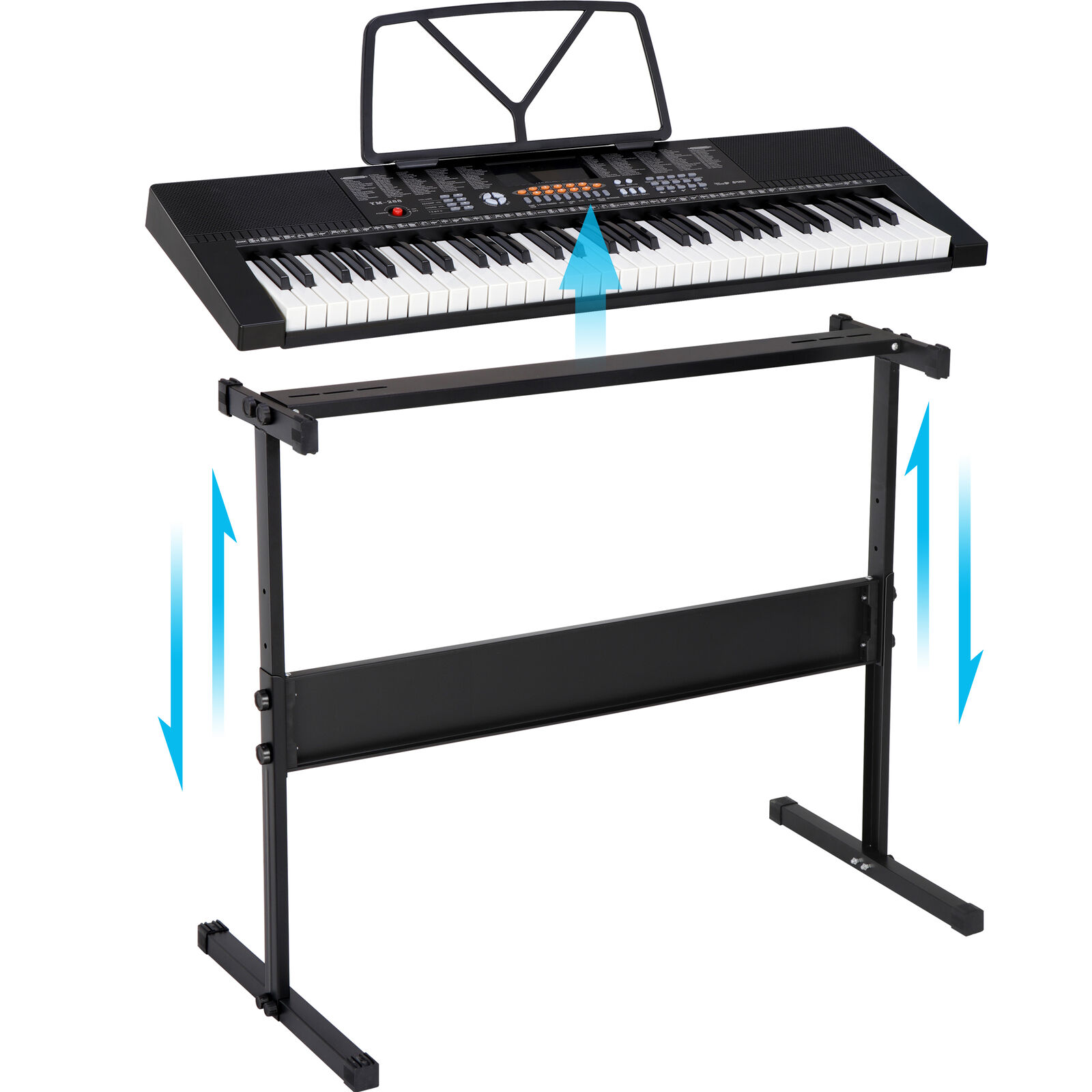 61-Key Electronic Keyboard Piano for Beginner,  Music Keyboard Kit with Stool, Headphone and Microphone