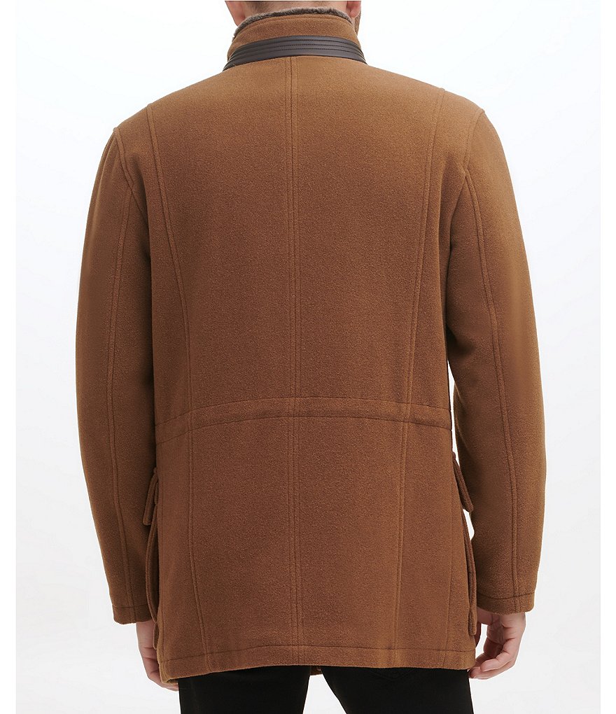 Cole Haan Long-Sleeve Wool-Blend Plush Car Coat