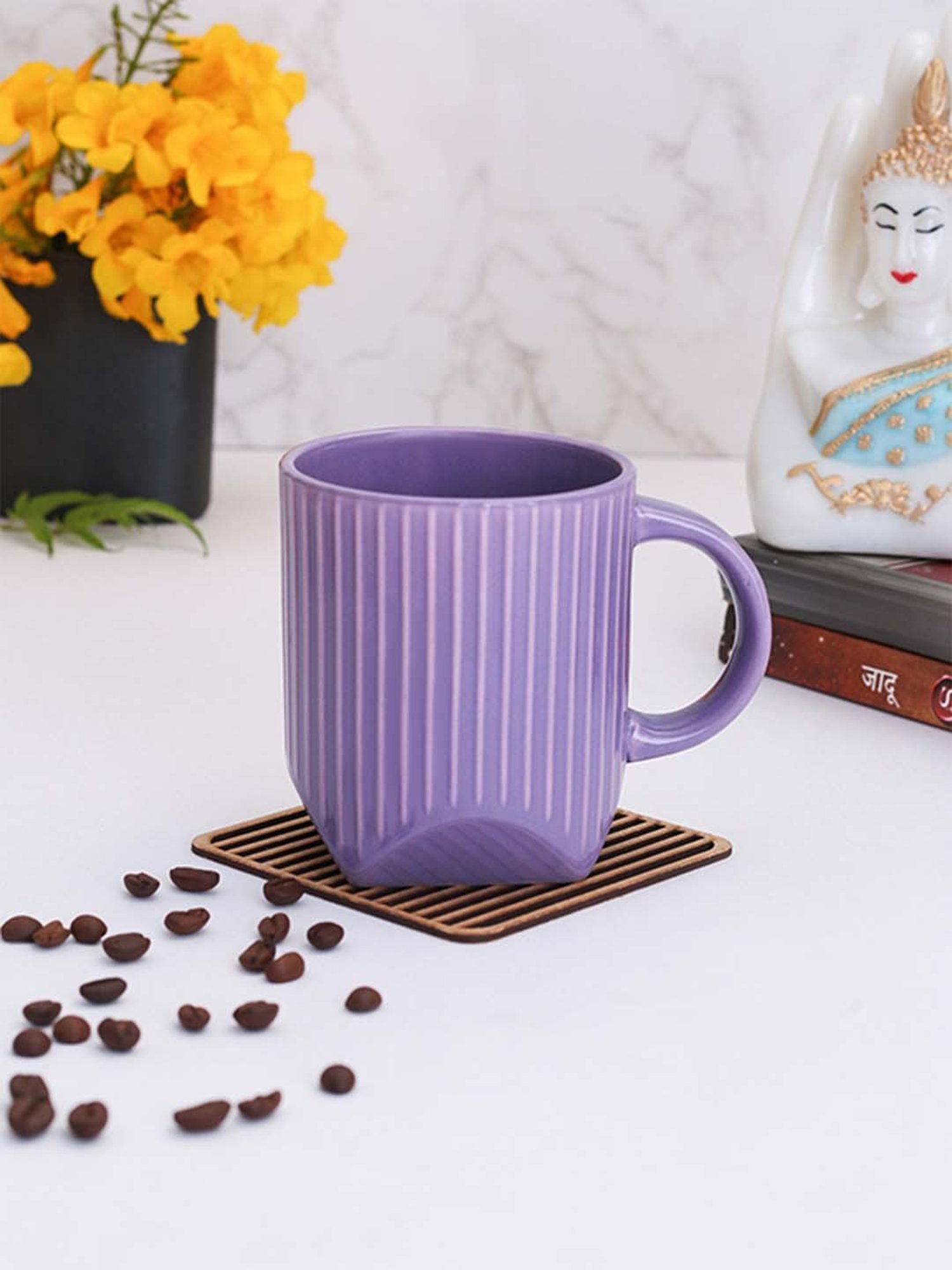 Clay Craft Multicolor Fine Ceramic Milk Mug - 350 ml - 1 Pc