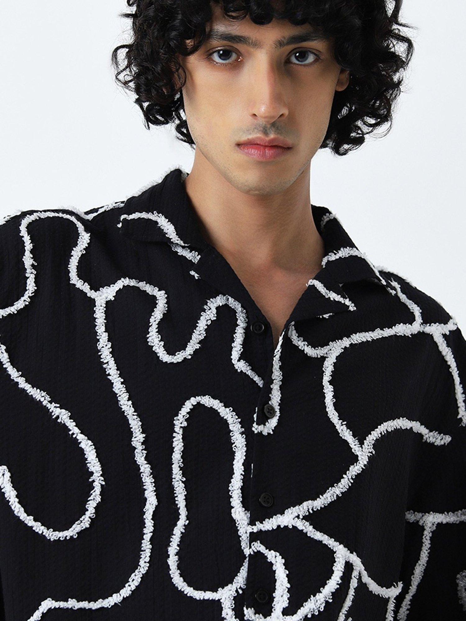 Kuons Avenue Cobalt Blue Slim Fit Denim Shirt