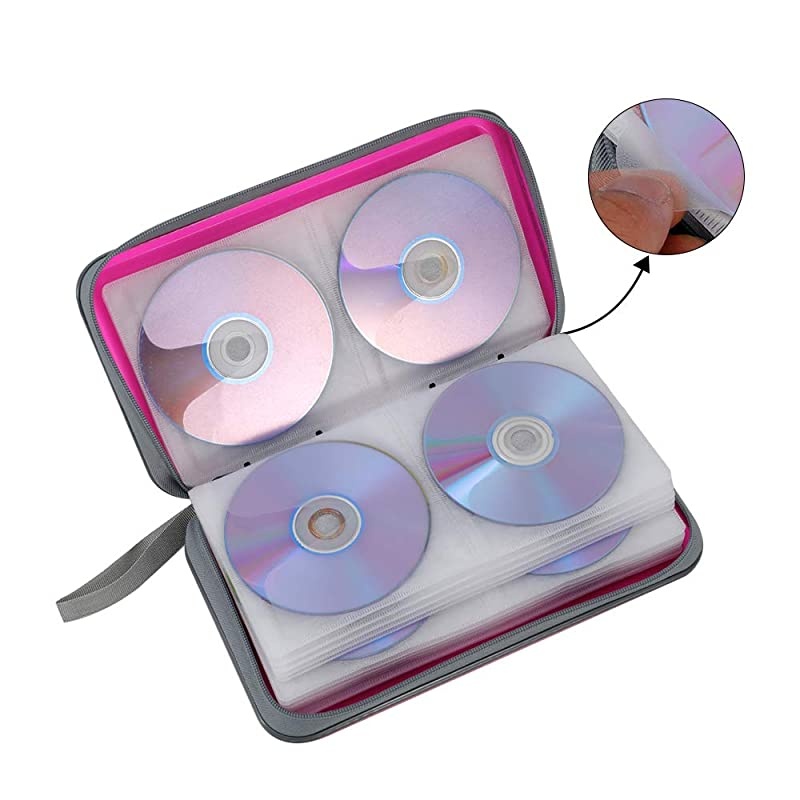 80 Capacity CDDVD Case Wallet Heavy Duty DVD Disc VCD Storage Holder Booklet Bag Cases Binder Album Purple