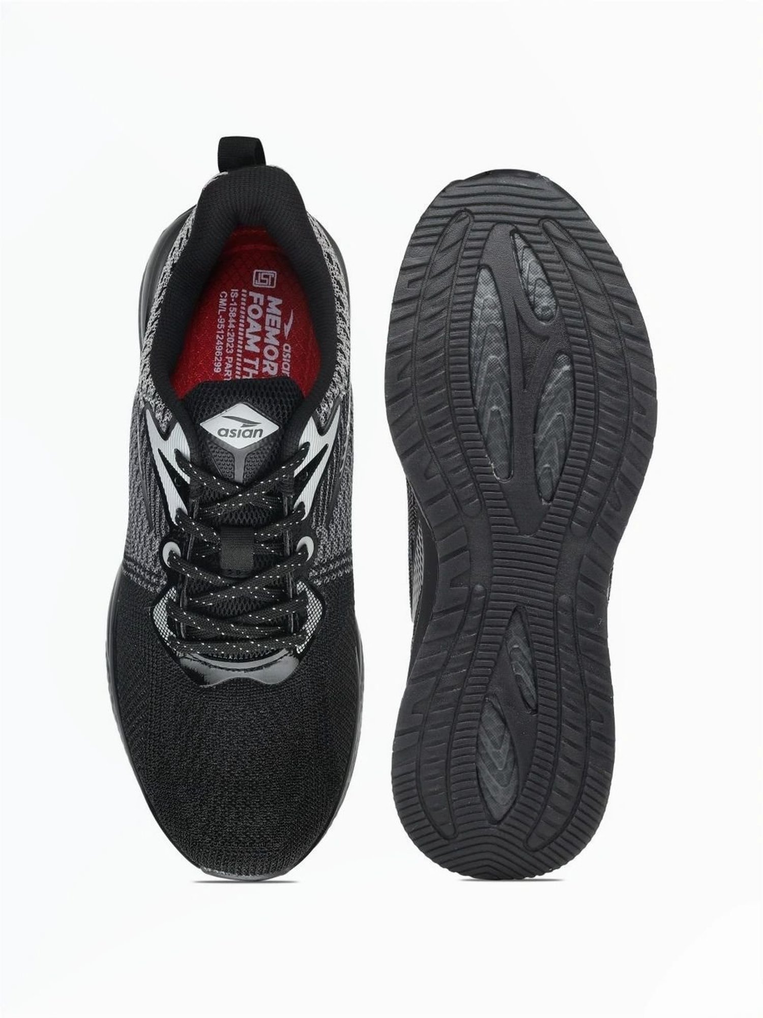 Asian Men's Black Running Shoes