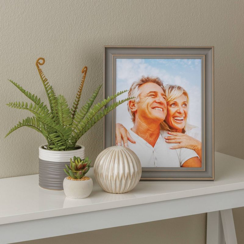 4pc (8" x 10") Farmhouse Tabletop or Wall Mount Picture Frames Distressed Gray - Life Moments