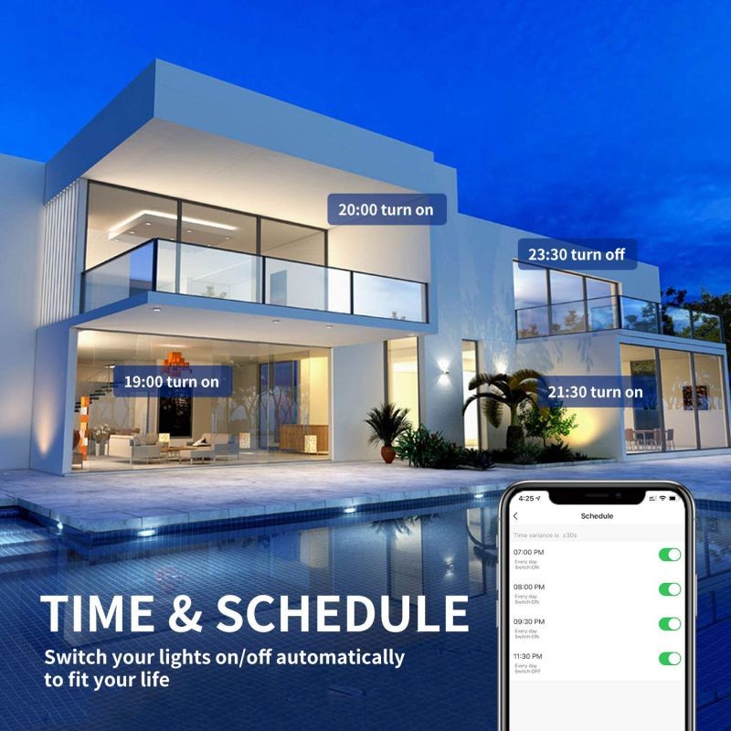 Smart Light Bulbs, Alexa Light Bulb, Smart Bulbs that Work with Alexa & Google Assistant, WiFi Light Bulbs A19 Daylight (5000K) No Hub Required, 800LM 60W Equivalent High CRI>90, 2 Pack