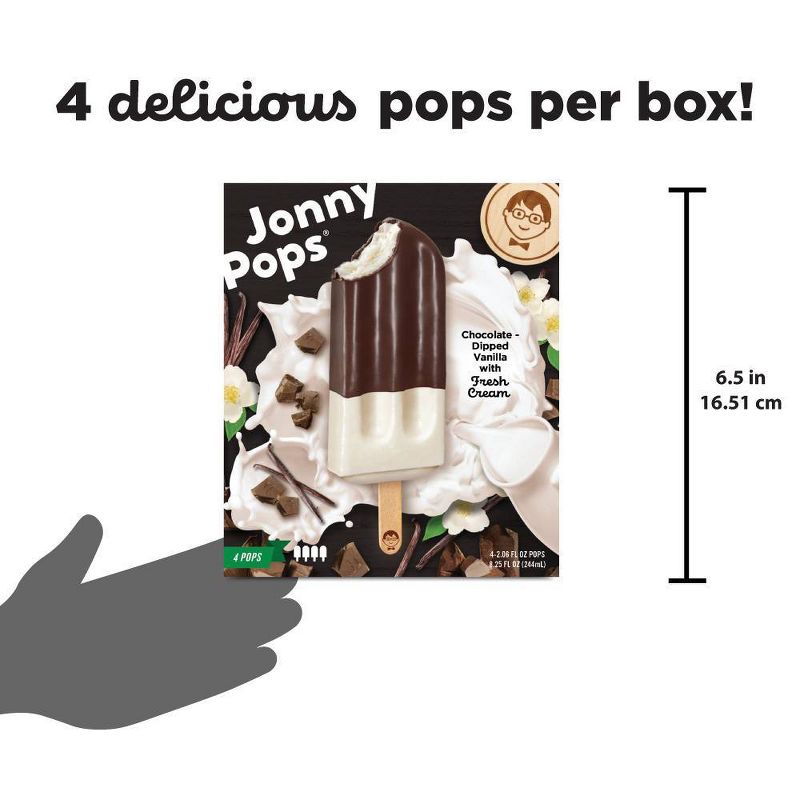 JonnyPops Chocolate-Dipped Vanilla with Fresh Cream Frozen Pops  - 4ct