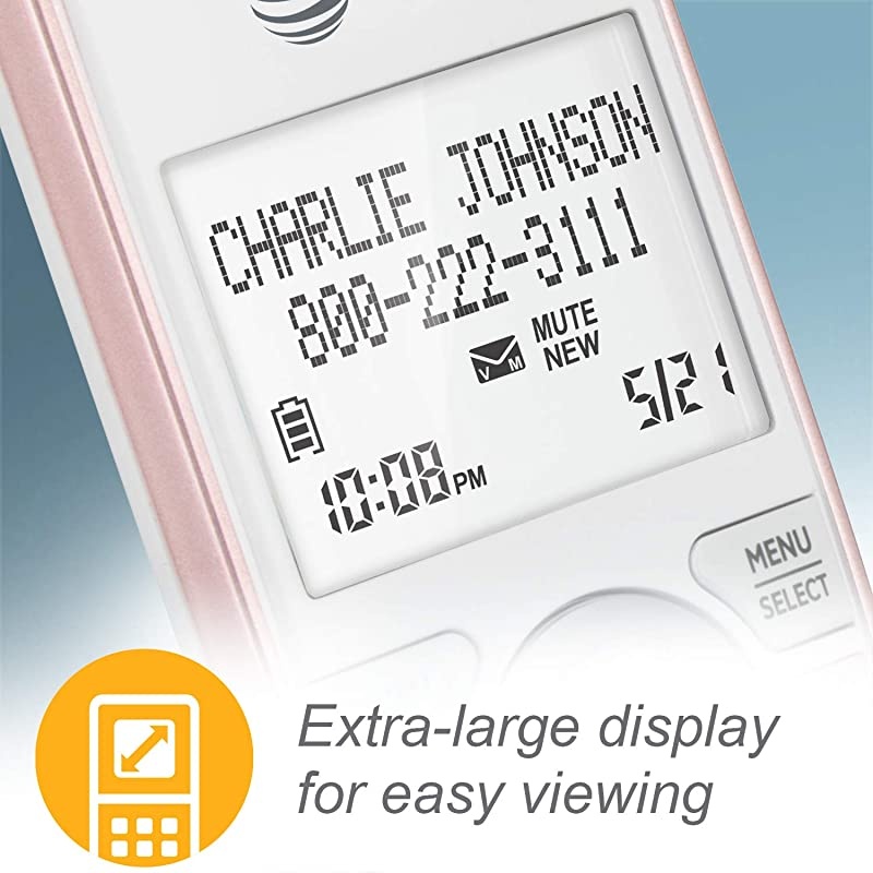 CL82557 5 Handset Answering System with Caller ID Announce, Rose Gold