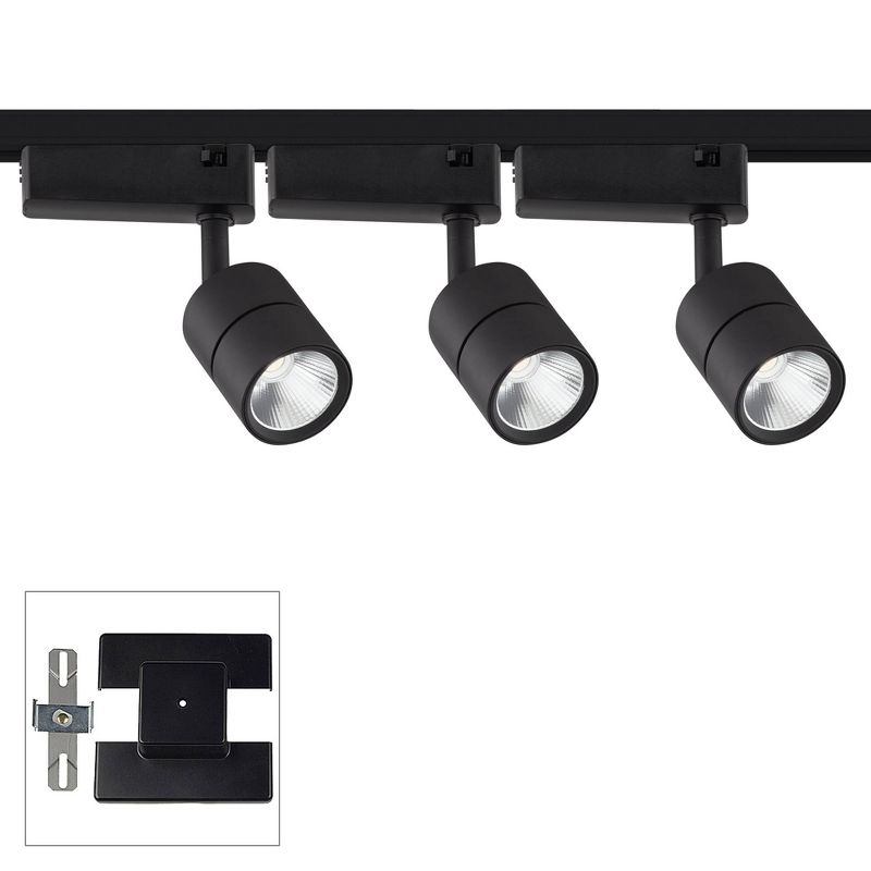 Pro Track Linder 3-Light Black LED Track Kit with Floating Canopy