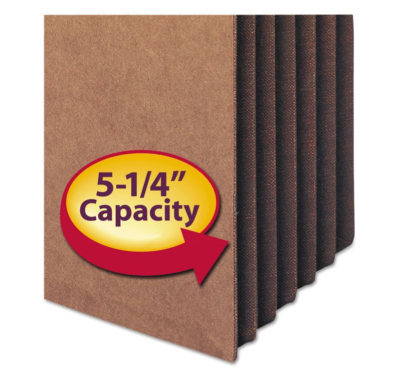 Smead 5 1/4" Exp Pocket w/Tyvek Straight Legal Manila/Redrope 10/Box 74390