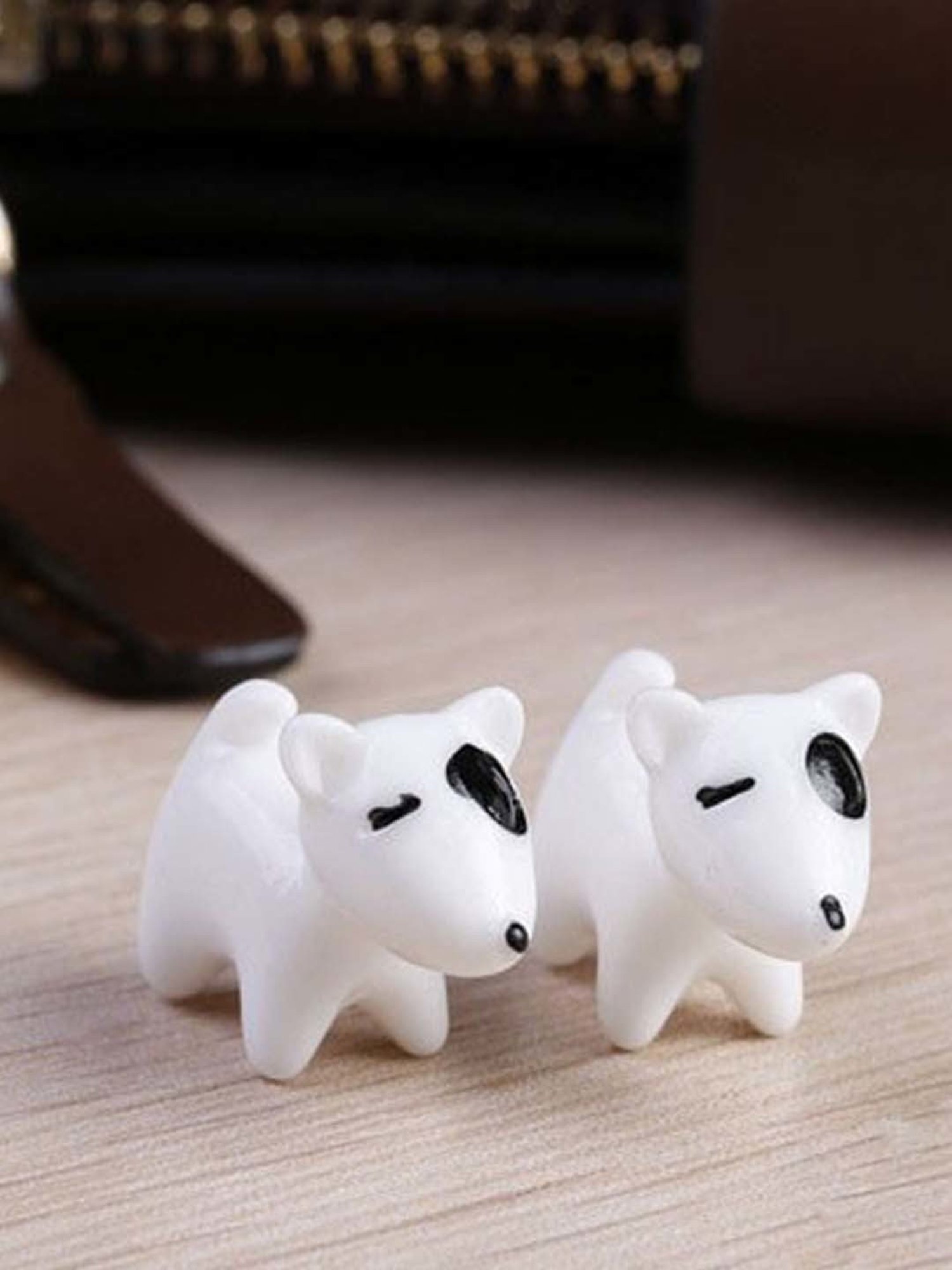 TAYHAA White Plastic Classic Toy Puppy Garden Showpiece - Set of 12