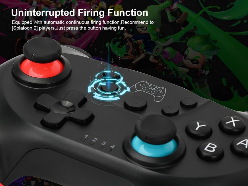 SuperStar Wireless Gaming Controller Remote Gamepad Joystick for Nintendo Switch,Bluetooth Rechargeable Gamepad Supports 6-Axis Gyro, Turbo and Dual Vibration(White)