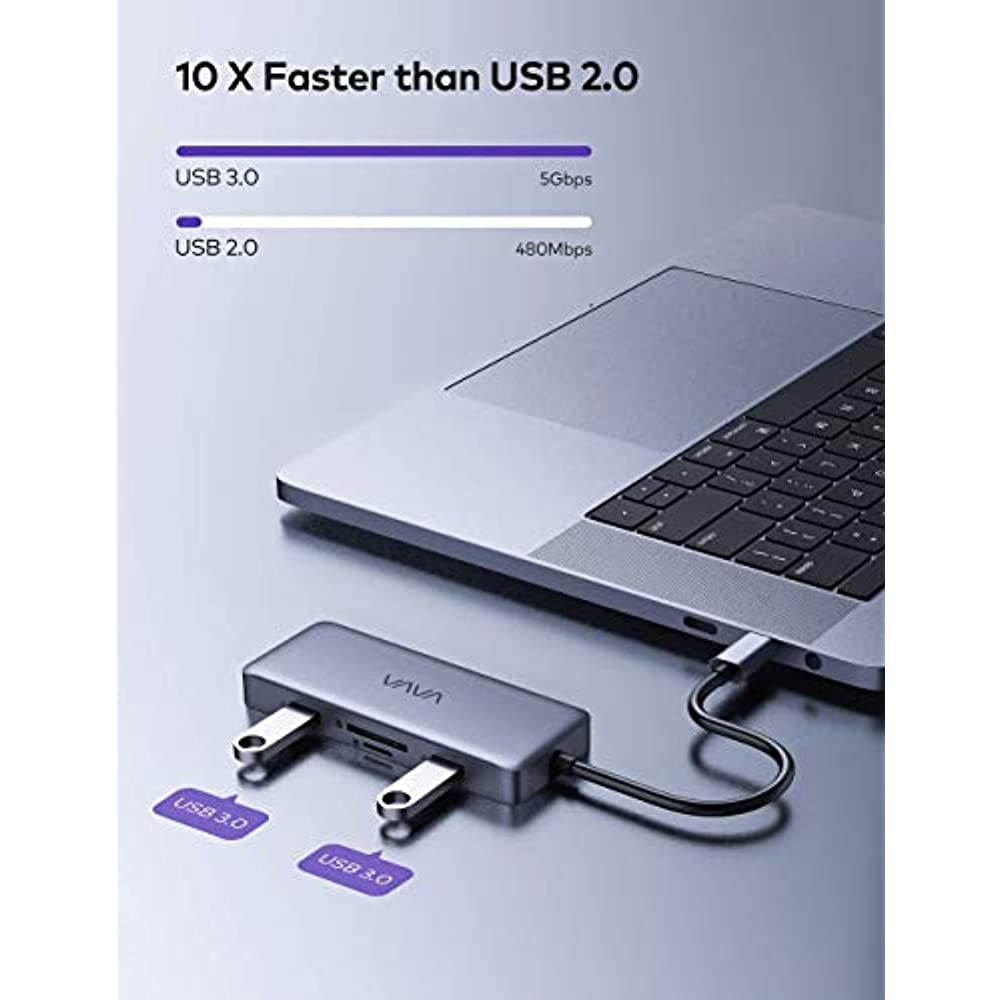 VAVA USB C Hub 8 in 1 USB C Adapter to 4K HDMI, 1Gbps RJ45 Ethernet Port, USB 3.0, SD/TF Card Reader, 100W PD Charging Port for MacBook Pro Air and Type C Windows Laptops Smartphones