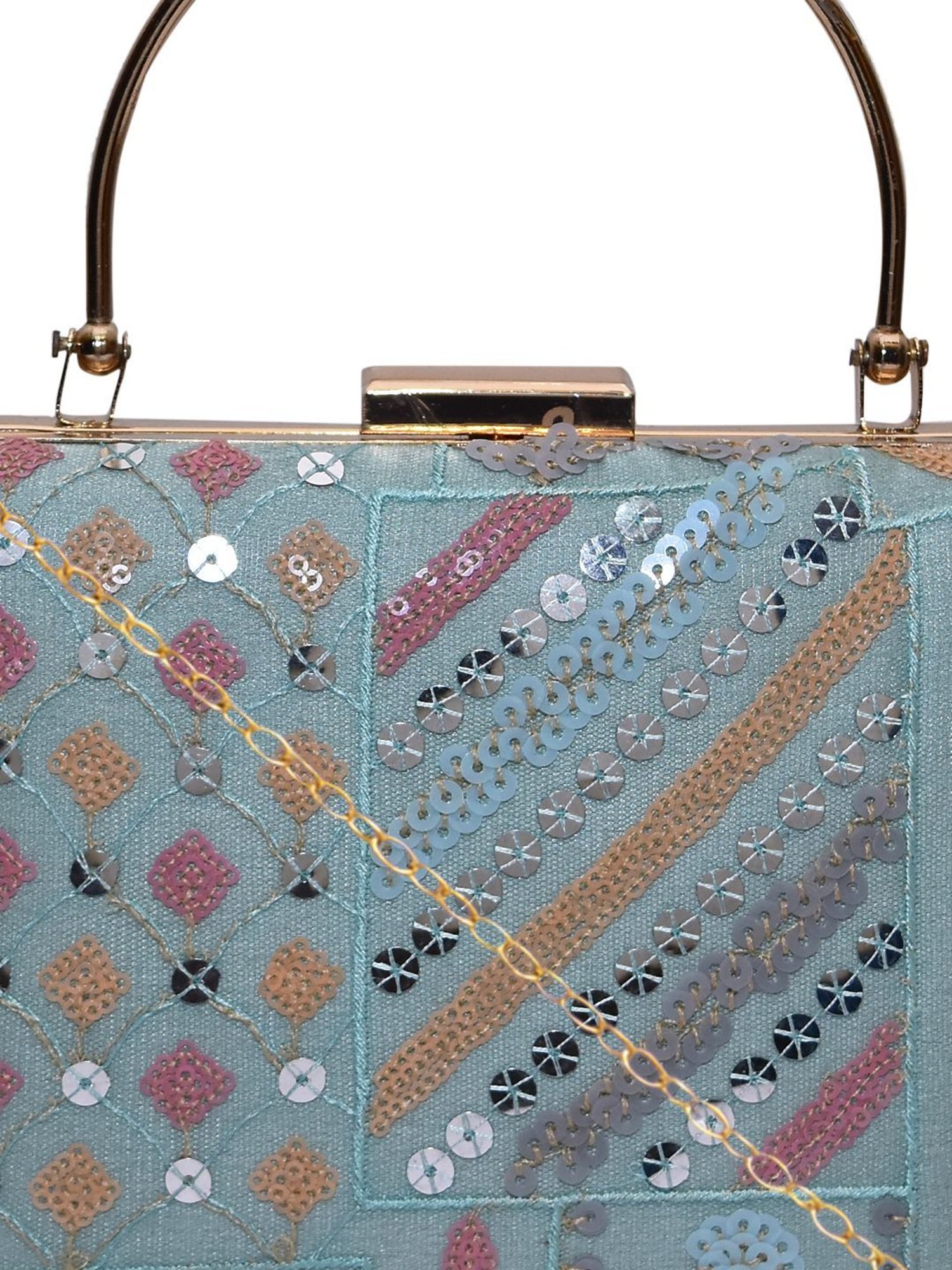 Horra Blue Embellished Clutch