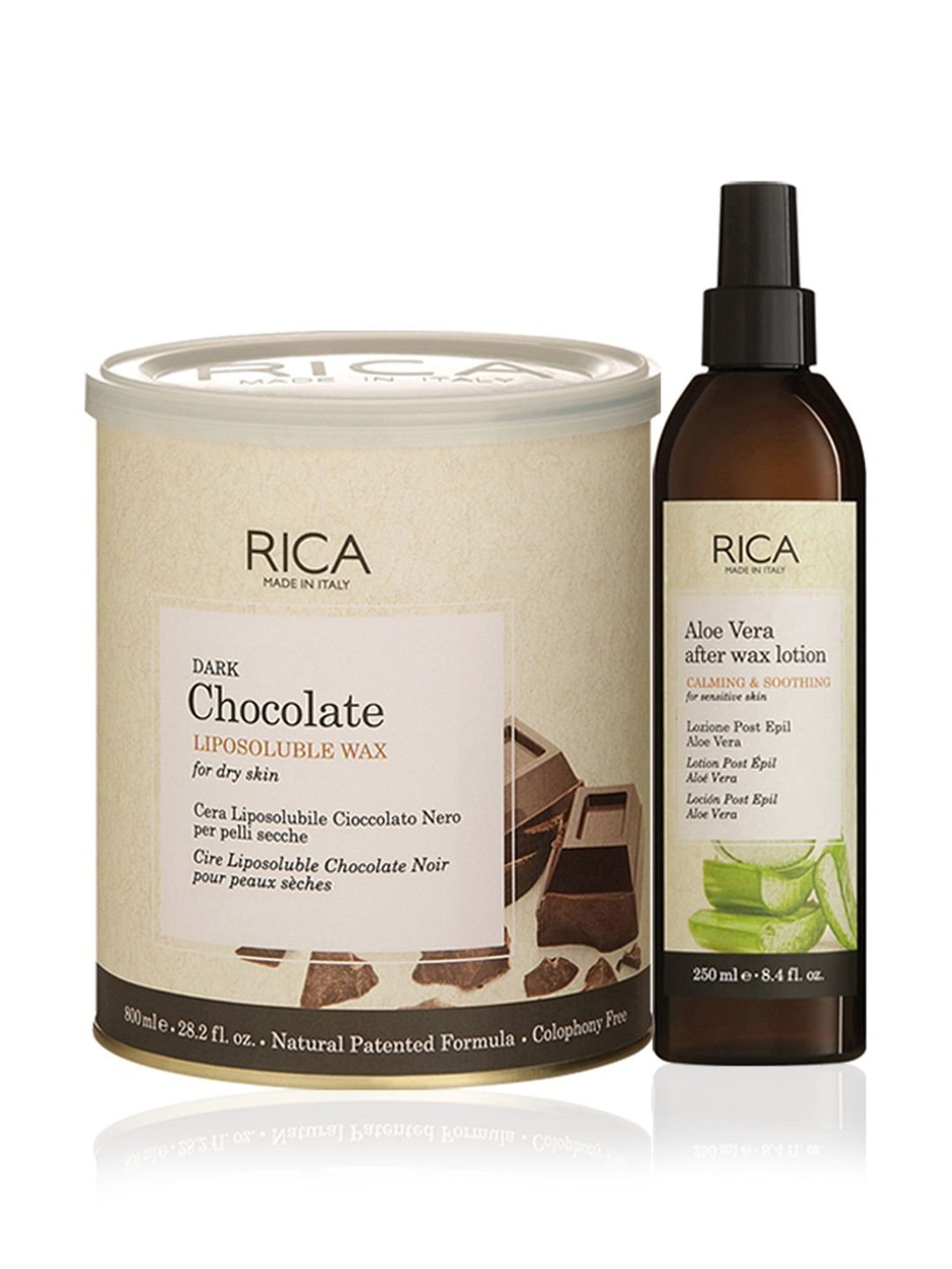 Rica Dark Chocolate Wax & Lotion Combo