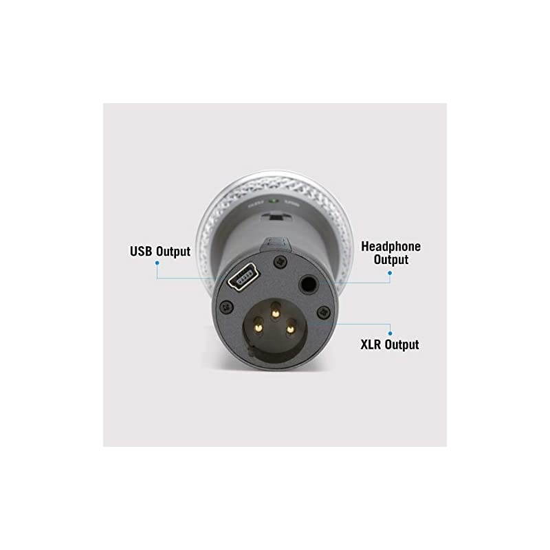 Q2U USB/XLR Dynamic Microphone Recording and Podcasting Pack (Includes Mic Clip, Desktop Stand, Windscreen and Cables), silver