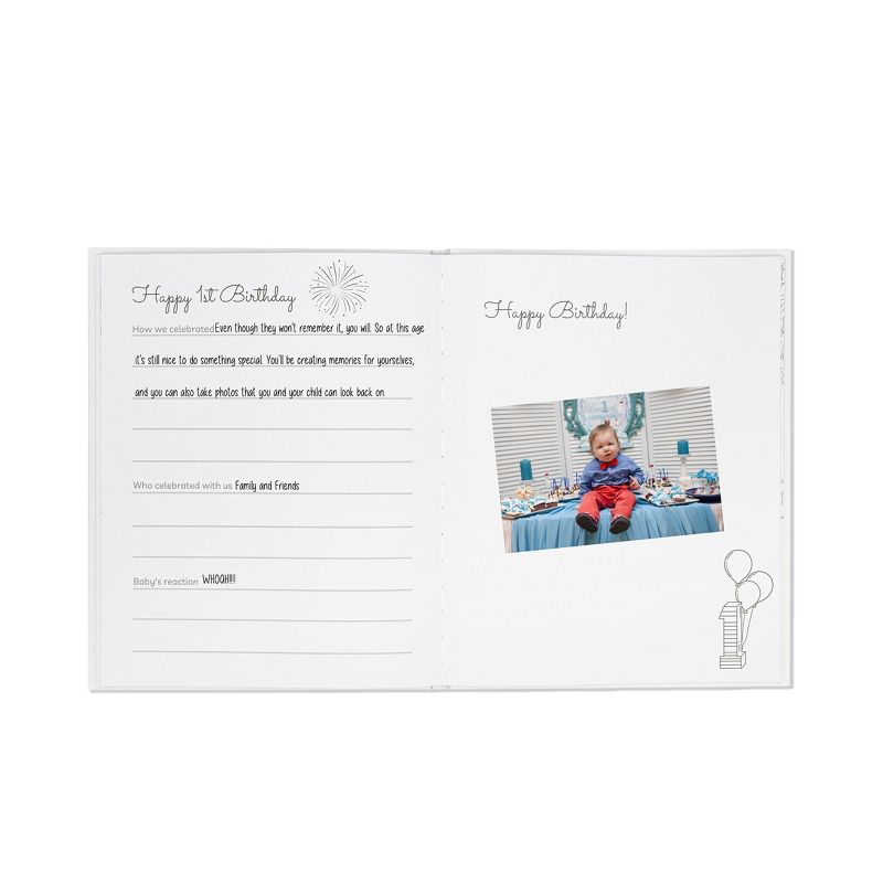 KeaBabies Baby First 5 Years Memory Book Journal, White