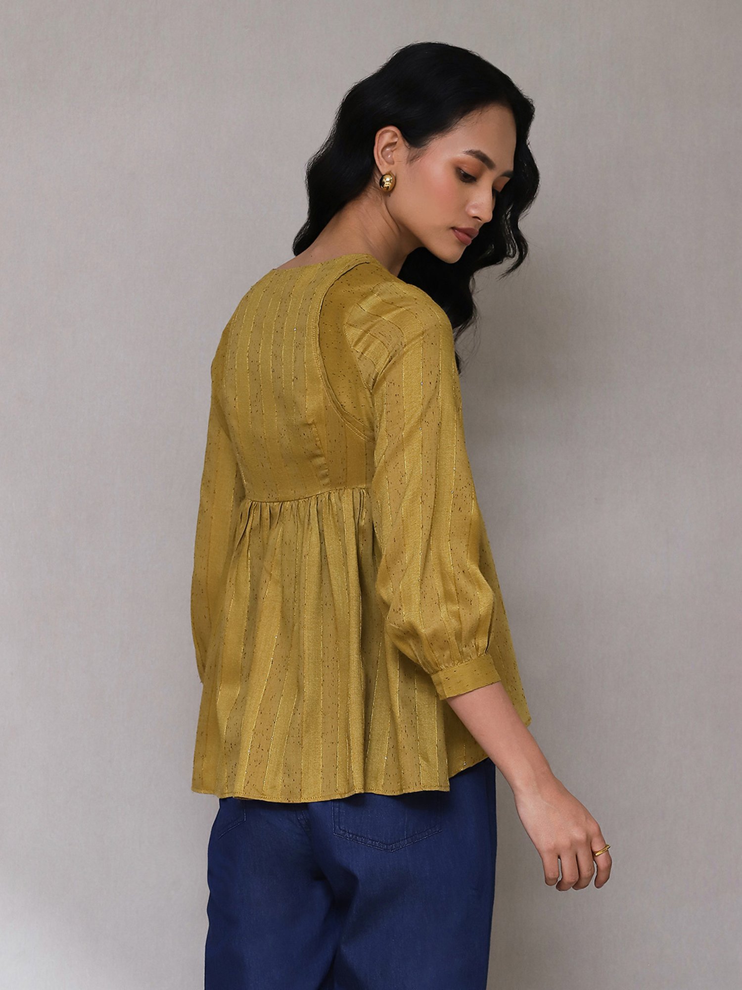 aarke Ritu Kumar Mustard Relaxed Fit Top