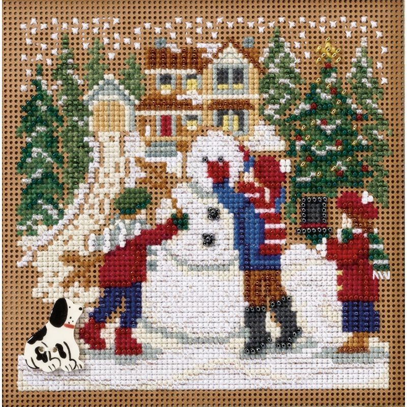 Mill Hill Buttons & Beads Counted Cross Stitch Kit 5"X5"-Snow Day Winter (14 Count)