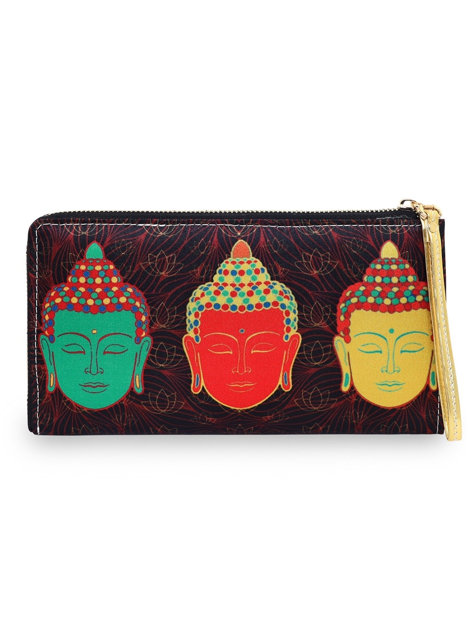 Sabhyata Buddha Multicolor Printed Small Wristlet