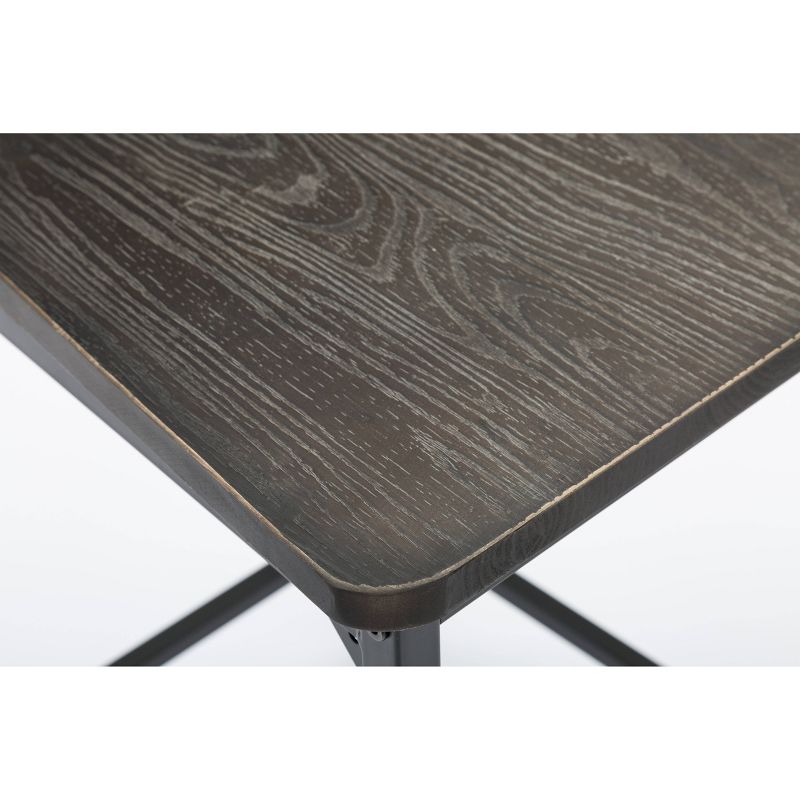 Set of 2 24" Americano Counter Height Barstool Walnut Finish Distressed Black - Boraam