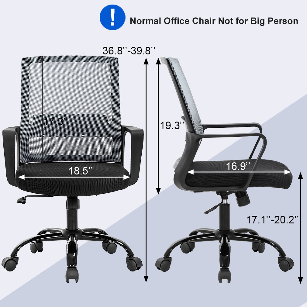Home Office Chair Ergonomic Cheap Desk Chair Swivel Rolling Computer Chair Executive Lumbar Support Task Mesh Chair Adjustable Stool for Women Men, Grey