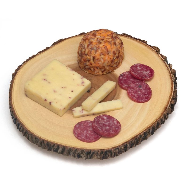 Lipper International 13-15in Acacia Tree Bark Footed Server