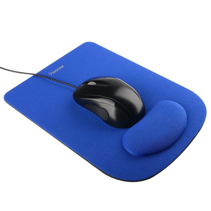 INSTEN Wrist Comfort Cushion Mousepad For Optical/ Trackball Mouse, Blue