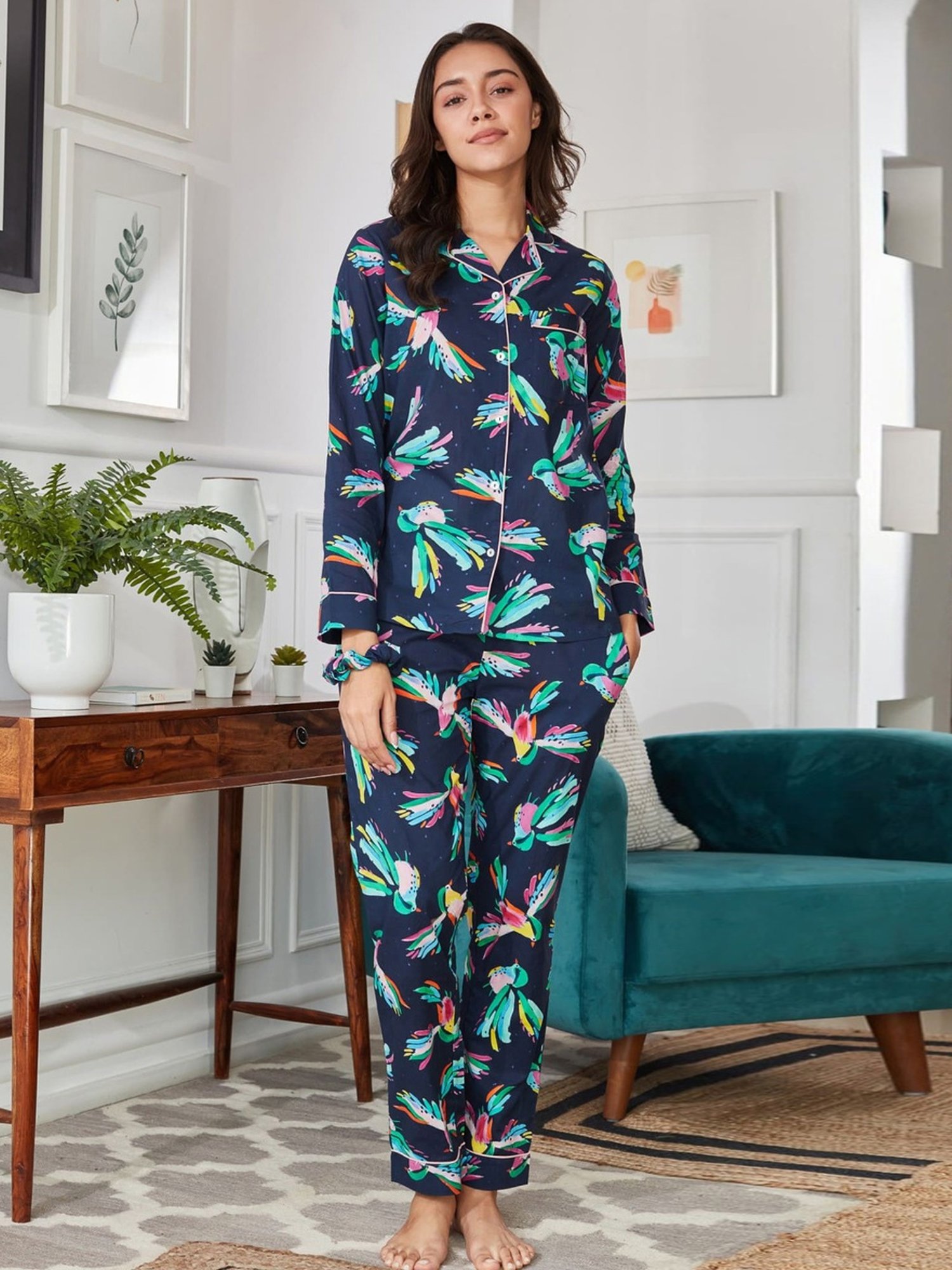 Dusk Attire Blue Blue Jay Pyjama Set
