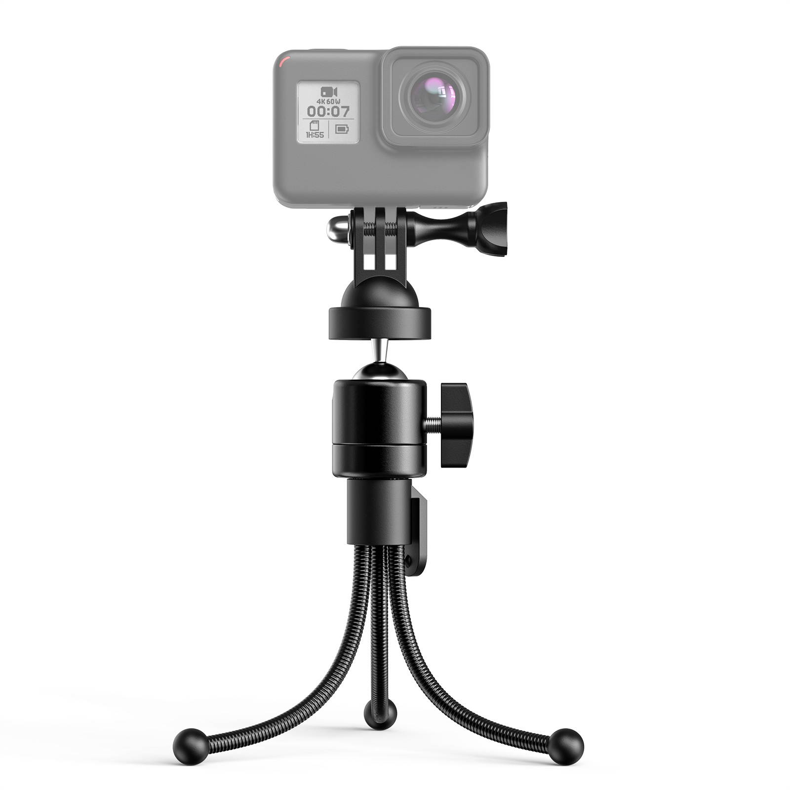 Amada Webcam Stand, Portable and Flexible Phone Tripod for Video Recording, Compatible with iPhone Gopro and All Sports Camera, Perfect for Selfies, Vlogging, Streaming, Photography