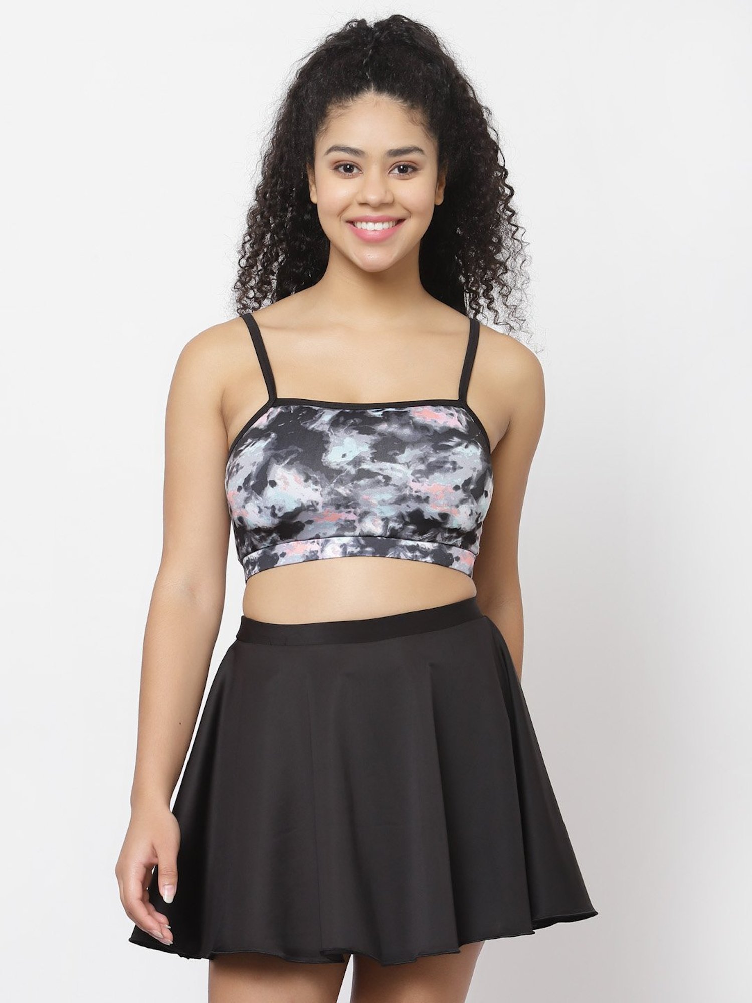 Cukoo Black Printed Swimwear Set