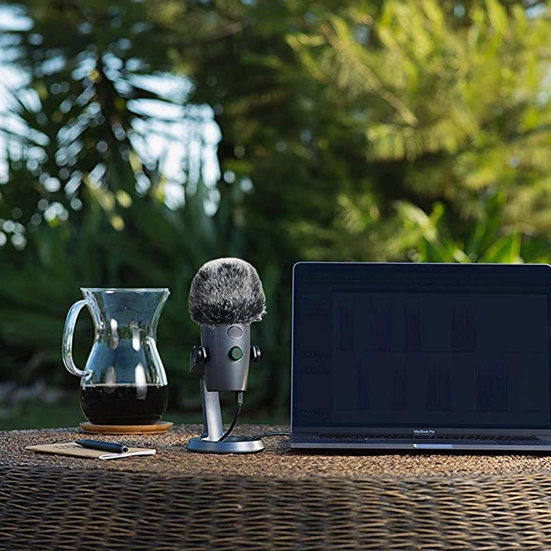 Microphone Furry Windscreen Muff Mic Wind Cover Fur Pop Filter as Foam Cover Compatible with Blue Yeti Nano
