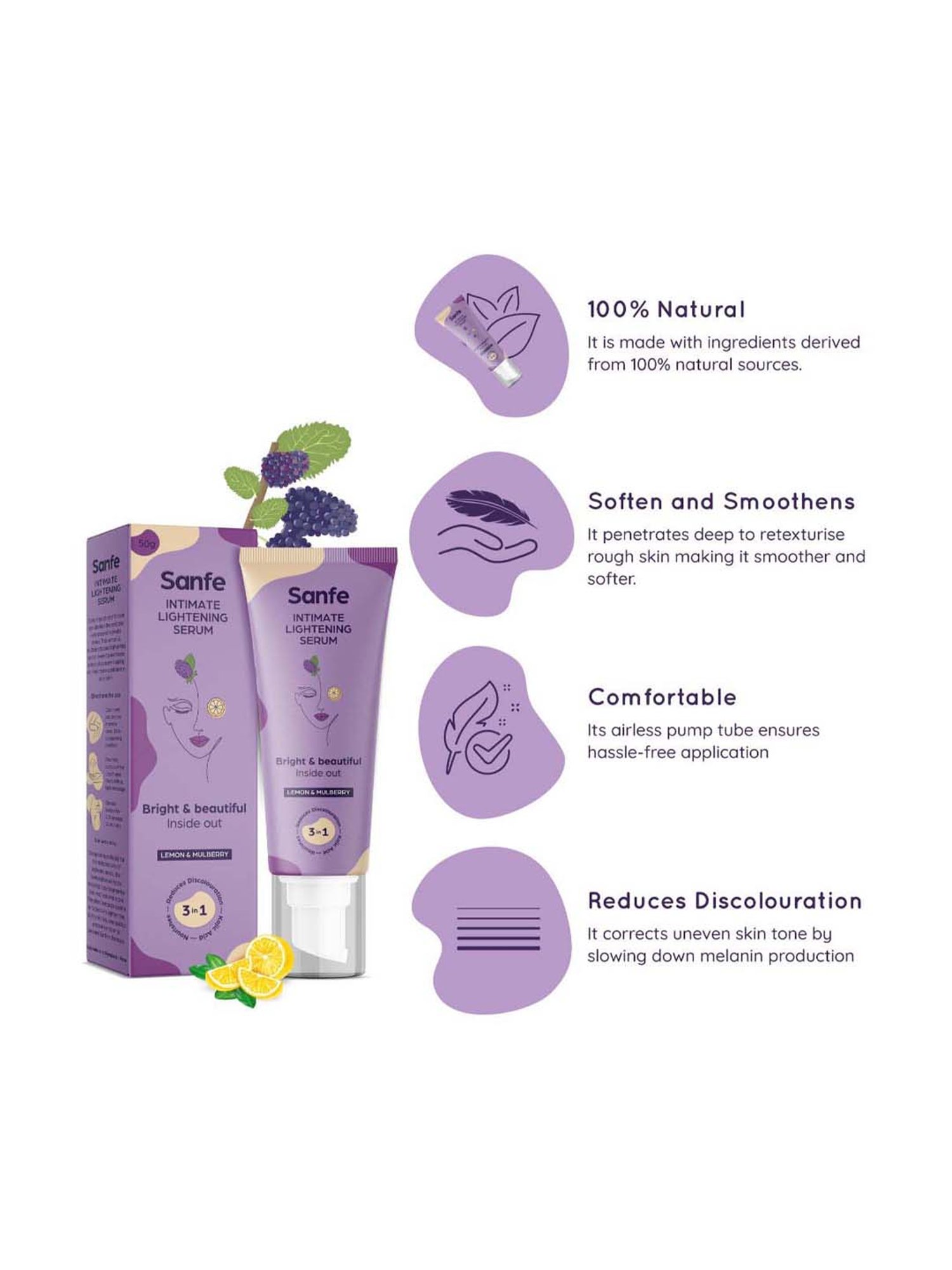 Sanfe Intimate Lightening Serum Kojic Acid - 50 gm