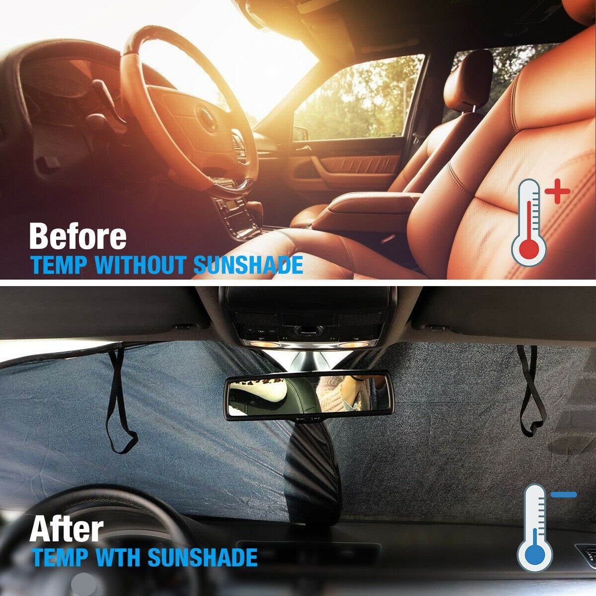 Large Size Foldable Truck Van Suv Car Sun Shade Windshield Visor Block Cover