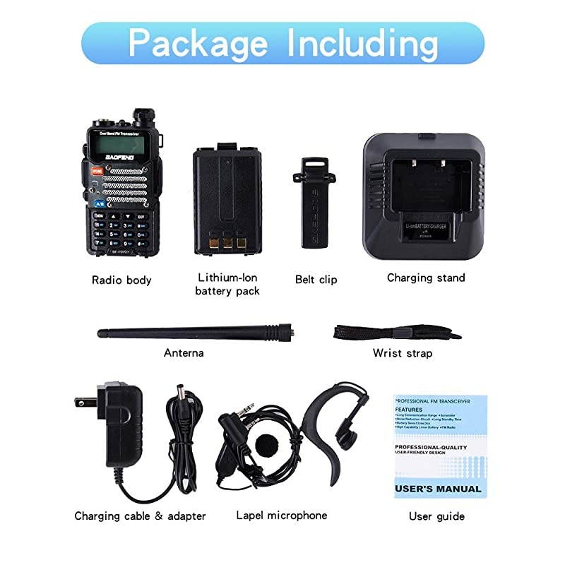 Two Way Radio,Brothers with BF-F8+/The UV-5R,8-Watt Dual Band Radio with 2100mAh Li-ion Battery Portable Walkie Talkies with Includes Full Kit