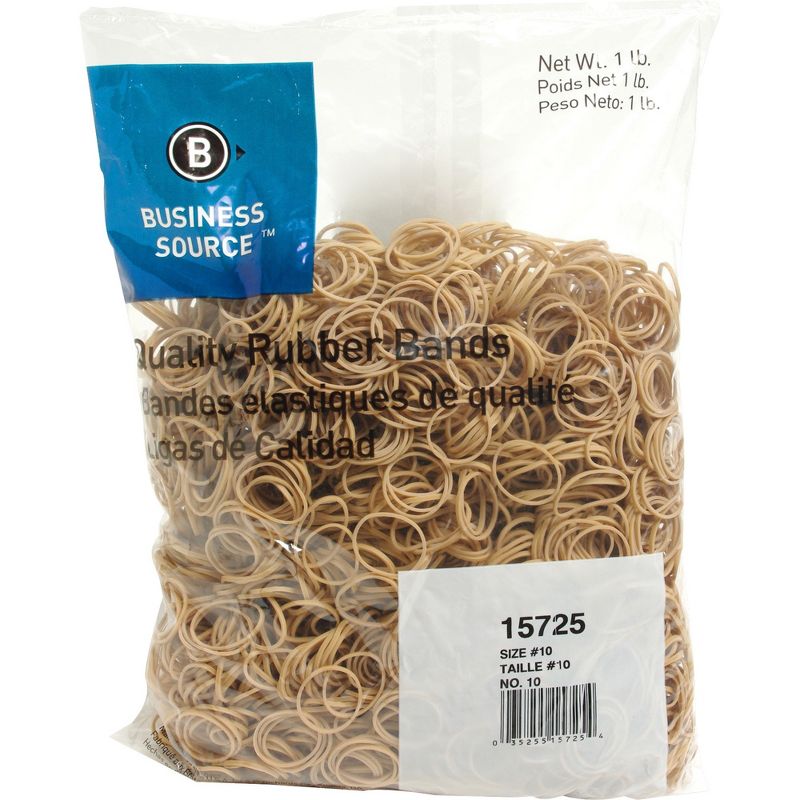 Business Source Rubber Bands Size 33 1 lb./BG 3-1/2"x1/8" Natural Crepe 15743