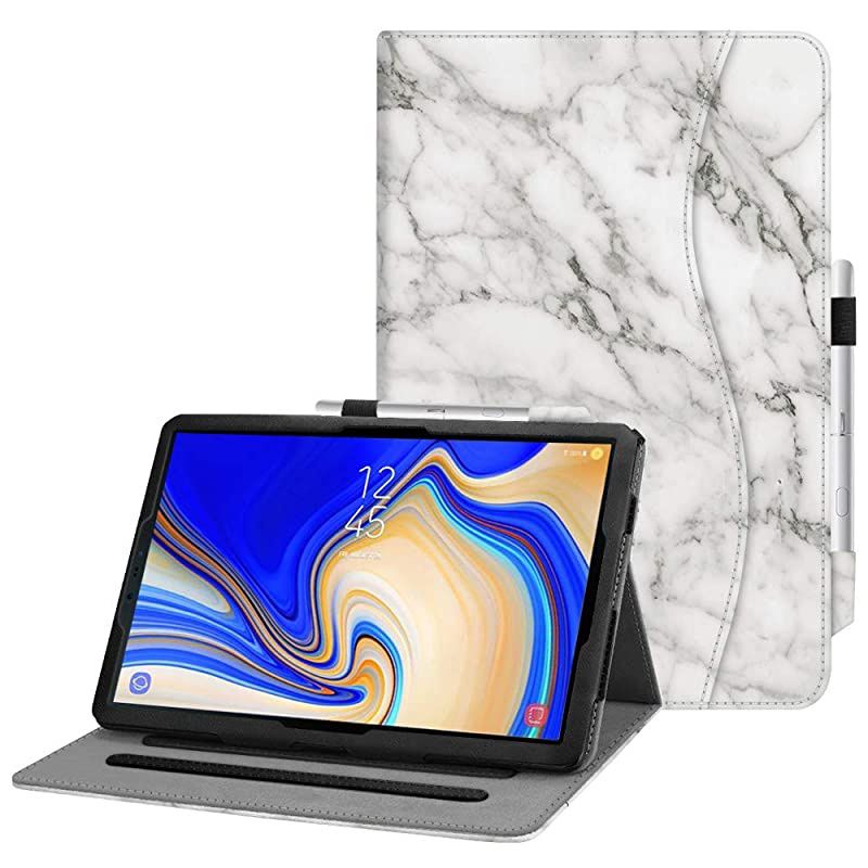 Case for Samsung Galaxy Tab S4 105 2018 Model SMT830T835T837 MultiAngle Viewing Stand Cover with S Pen Protective Holder Auto SleepWake Feature Marble