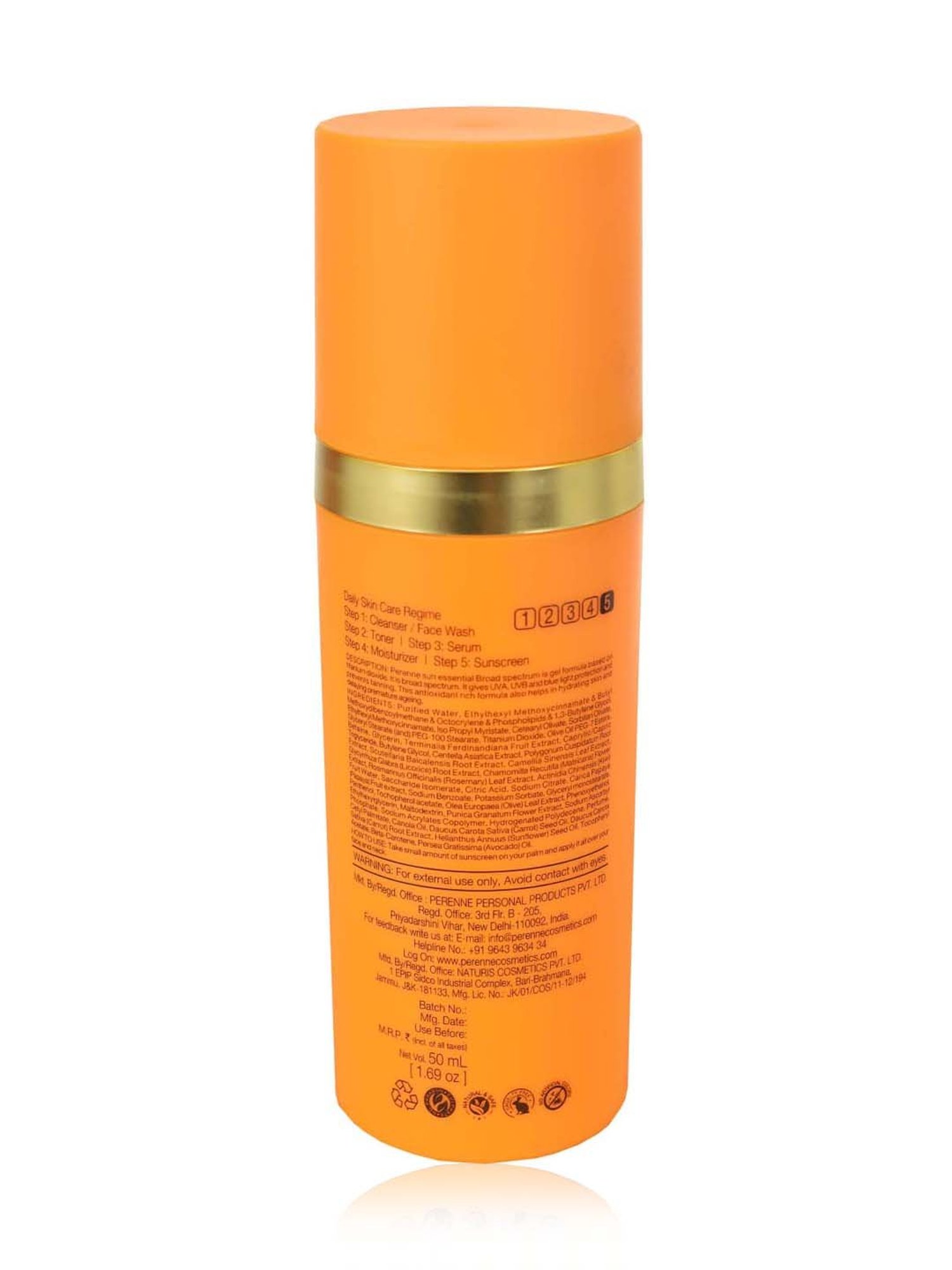 Perenne Sweatproof Sun Essential Broad Spectrum PA+++ SPF50 Gel Sunscreen - 50 ml