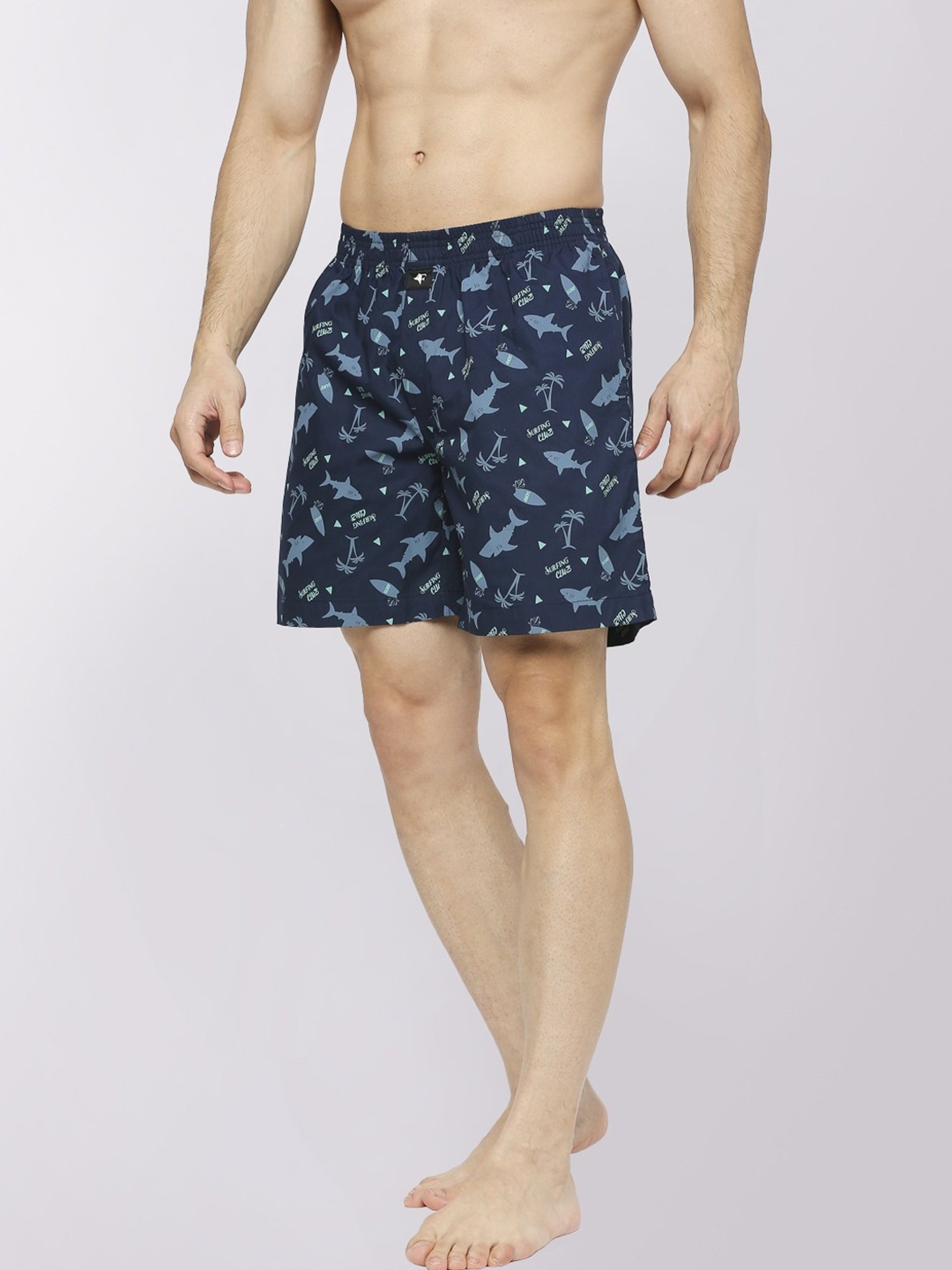 Frenchie Navy Blue Cotton Relaxed Fit Printed Boxers