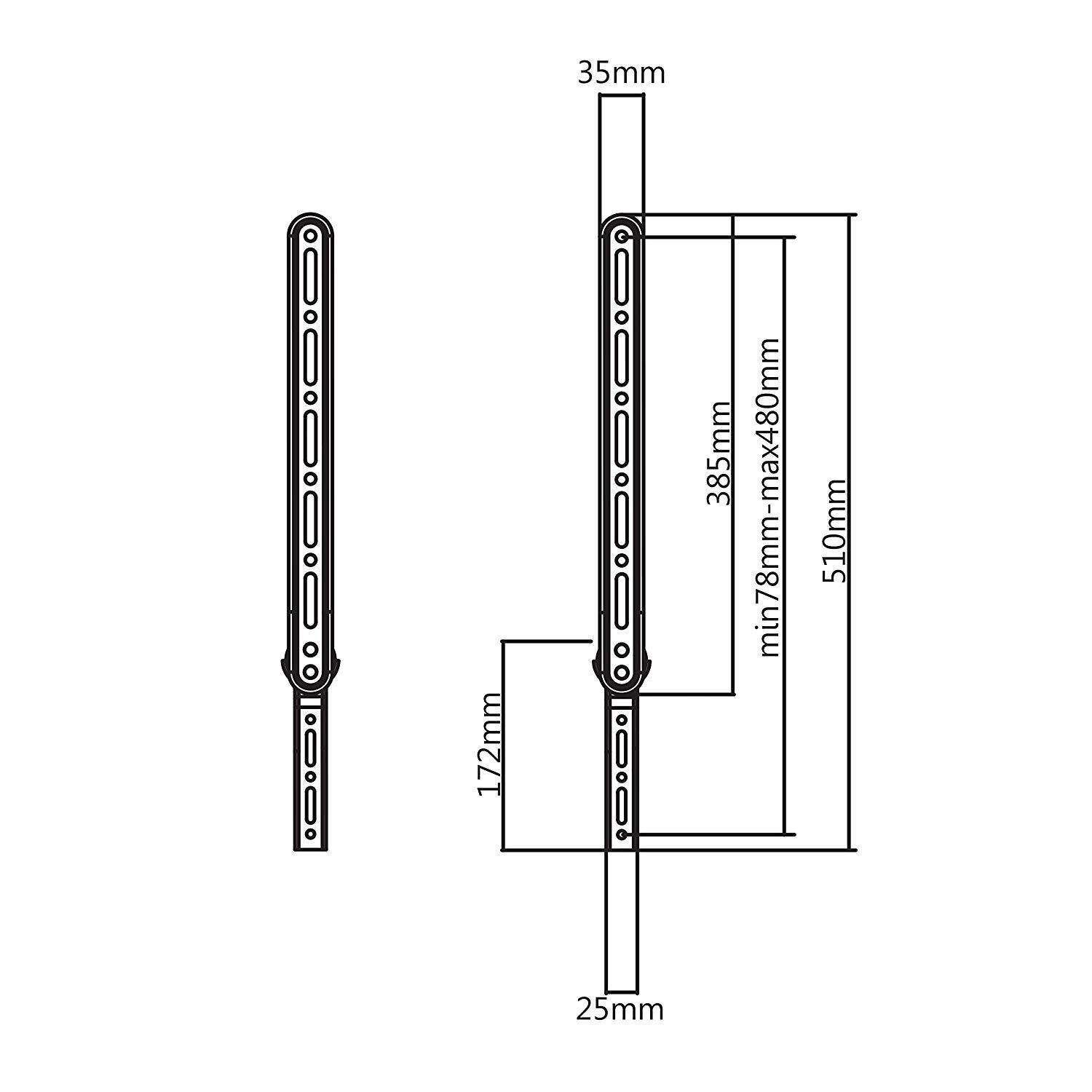 QualGear Durable Universal Sound Bar Bracket for Sound Bars Upto 15kg/33lbs, Black (QG-SB-001-BLK)
