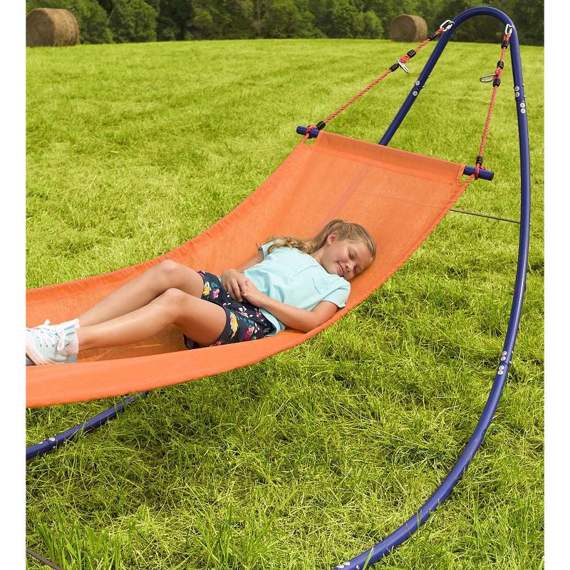 HearthSong - Rockin' 2-in-1 Hammock - Curved Steel Rocker for Kids Outdoor Play